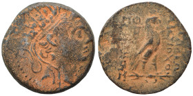 SELEUKID KINGS of SYRIA. Antiochos IV Epiphanes, 175-164 BC. Ae (bronze, 5.37 g, 20 mm), Antioch. Radiate, diademed head right. Rev. BAΣΙΛΕΩΣ ANTIOXΟΥ...