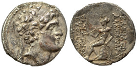SELEUKID KINGS OF SYRIA. Alexander I Balas, 152-145 BC. Drachm (silver, 2.86 g, 16 mm), Antioch. Diademed head of Alexander I to right. Rev. ΒΑΣΙΛΕΩΣ ...