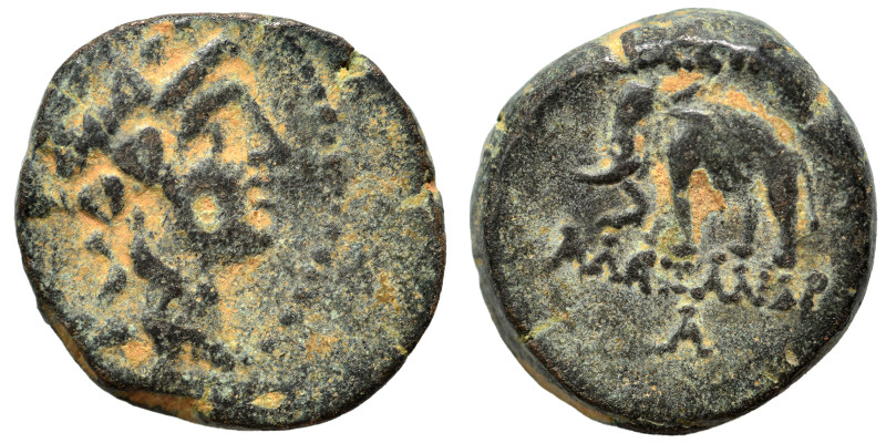 SELEUKID KINGS of SYRIA. Alexander I Balas, 152-145 BC. Ae (bronze, 3.14 g, 13 m...