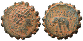 SELEUKID KINGS of SYRIA. Antiochos VI Dionysos, 144-142 BC. Ae Serrate (bronze, 7.18 g, 21 mm), Antioch. Radiate and diademed head right. Rev. ΒΑΣΙΛΕΩ...