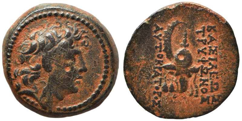 SELEUKID KINGS of SYRIA. Tryphon, 142-138 BC. Ae (bronze, 5.14 g, 18 mm), Antioc...