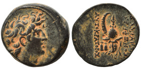 SELEUKID KINGS of SYRIA. Tryphon, 142-138 BC. Ae (bronze, 5.99 g, 18 mm), Antioch. Diademed head of Tryphon right. Rev. ΒΑΣΙΛΕΩΣ ΤΡΥΦΩΝΟΣ ΑΥΤΟΚΡΑΤΟΡΟΣ...