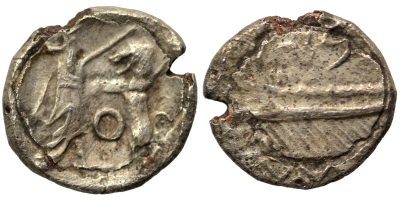 PHOENICIA. Sidon. Ba'alšillem II, circa 401-366 BC. 1/16 Shekel (silver, 0.54 g,...