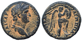 JUDAEA. Herodians. Agrippa II, with Domitian, 83/4 AD. Ae (bronze, 6.70 g, 19 mm), Tiberias. ΚΑΙϹAP [ΔΟΜΙΤΙΑΝΟϹ] Laureate head of Domitian right. Rev....