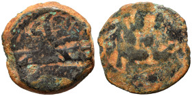 Judaea. Uncertain. Prutah (bronze, 2.16 g, 15 mm). Fair.
