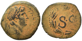SYRIA, Seleucis and Pieria. Antioch. Otho, 69. Semis (bronze, 5.26 g, 22 mm). [IMP M OTHO] CAE AVG Laureate head of Otho to right. Rev. Large S C with...
