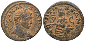 SYRIA. Seleucis and Pieria. Antioch. Elagabalus, 218-222. Ae (bronze, 12.43 g, 25 mm). AVT K M AV ANTΩNINOC CЄ Laureate head right. Rev. ANTIOXE ΩNMKO...