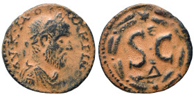 SYRIA, Seleucis and Pieria. Antioch. Macrinus, 217-218. Ae (bronze, 3.79 g, 19 mm). Laureate, draped and cuirassed bust of Macrinus to right. Rev. S C...
