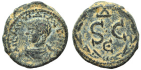 SYRIA. Seleucis and Pieria. Antioch. Diadumenian, as Caesar, 217-218 AD. Ae (bronze, 5.00 g, 17 mm). KAIC M OΠ ΔI ANTΩNINOC Draped bust left. Rev. S •...
