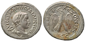 SYRIA, Seleucis and Pieria. Antioch. Gordian III, 238-244. Tetradrachm (billon, 13.96 g, 28 mm). AYTOK K M ANT ΓOPΔIANOC CЄB Laureate, draped and cuir...