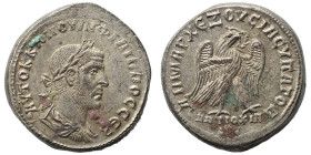 SYRIA, Seleucis and Pieria. Antioch. Philip I, 244-249. Tetradrachm (billon, 13.73 g, 26 mm). Laureate, draped and cuirassed bust right. Rev. ΔΗΜΑΡΧ Ε...