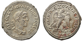 SYRIA, Seleucis and Pieria. Antioch. Philip I, 244-249. Tetradrachm (billon, 11.93 g, 28 mm). Laureate, draped and cuirassed bust right. Rev. ΔΗΜΑΡΧ Ε...