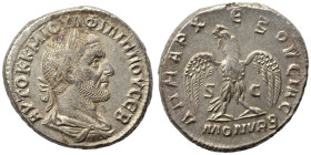 SYRIA, Seleucis and Pieria. Antioch. Philip I, 244-249. Tetradrachm (billon, 10.20 g, 25 mm). Laureate, draped and cuirassed bust right. Rev. Eagle st...