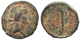 SYRIA. Seleucis and Pieria. Apameia, 29/28 BC (dated SE 284). Ae (bronze, 8.14 g, 22 mm). Head of Dionysos right, wearing ivy wreath. Rev. ΑΠΑΜΕΩΝ ΤΗΣ...