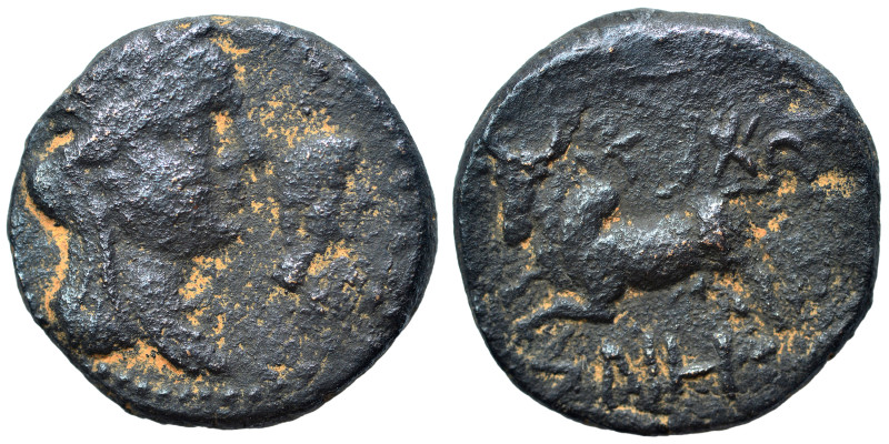 PHOENICIA. Arados. Augustus, 27 BC-14 AD. Ae (bronze, 7.23 g, 20 mm). Veiled hea...