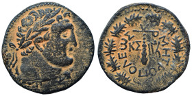 PHOENICIA. Tyre. Pseudo-autonomous, time of Domitian, 81-96. Ae (bronze, 11.05 g, 27 mm). Laureate head of Hercules-Melqarth right, wearing lion skin....