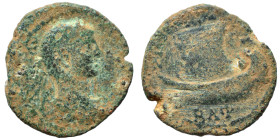 PHOENICIA. Tripolis. Elagabalus, 218-222. Ae (bronze, 5.64 g, 21 mm). AY K M AY ANTΩNINOC Lauretae head right. Rev. Galley sailing left; date below. C...