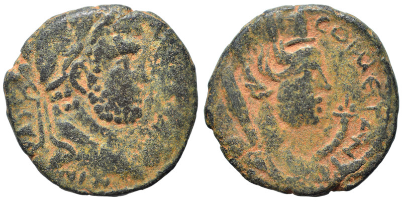 MESOPOTAMIA. Carrhae. Caracalla, 198-217. Ae (bronze, 3.73 g, 19 mm). IMP CAES A...