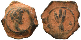 EGYPT. Alexandria. Hadrian, 117-138. Chalkous (bronze, 1.37 g, 12 mm). Laureate head right; I to right. Rev. Bundle of three grain ears; [date] across...