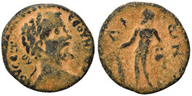 LACONIA. Las. Septimius Severus, 193-211. Assarion (bronze, 3.77 g, 20 mm). Laureate head right. Rev. ΛΑ-ΩN Herakles standing left, resting his right ...