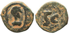 Provincial. SYRIA (?). Ae (bronze, 2.91 g, 15 mm) Bust right. Rev. S C within wreath. Fine.