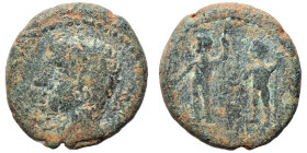 Provincial. Ae (bronze, 9.90 g, 21 mm). Bust left. Rev. Dioscuri(?) standing left, holding spears. Fine.