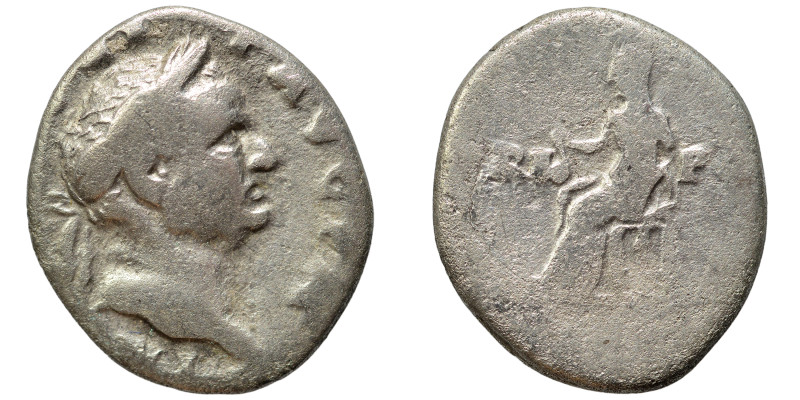 Vespasian, 69-79. Denarius (silver, 2.87 g, 17 mm), Rome. IMP CAES VESP AVG P M ...