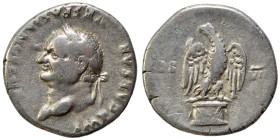 Vespasian, 69-79. Denarius (silver, 3.04 g, 17 mm), Rome. IMP CAESAR VESPASIANVS AVG Laureate head left. Rev. COS VII Eagle with wings spread, standin...