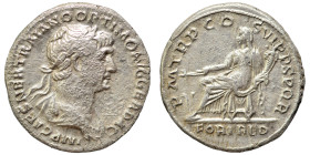 Trajan, 98-117. Denarius (silver, 2.72 g, 18 mm), Rome. IMP CAES NER TRAIANO OPTIMO AVG GER DAC Laureate, draped bust right. Rev. PM TRP COS VI PP SPQ...