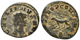 Gallienus, 253-268. Antoninianus (bronze, 2.88 g, 21 mm), Rome. GALLIENVS AVG Radiate head to right. Rev. LIBERO P CONS AVG Panther walking to left; B...