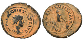 Quietus, usurper, 260-261. Antoninianus (billon, 3.86 g, 24 mm), Samosata. IMP C FVL QVIETVS P F AVG Radiate, draped and cuirassed bust of Quietus to ...