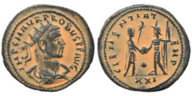 Probus, 276-282. Antoninianus (bronze, 4.27 g, 22 mm), Tripolis. IMP C M AVR PROBVS P F AVG Radiate, draped and cuirassed bust right. Rev. CLEMENTIA T...