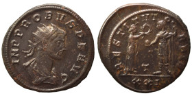 Probus, 276-282. Antoninianus (bronze, 2.98 g, 22 mm), Siscia. IMP PROBVS P F AVG Radiate, draped and cuirassed bust right. Rev. RESTITVT ORBIS Female...