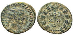 Diocletian, 284-305. Ae fraction (bronze, 3.07 g, 19 mm), Rome. IMP C C VAL DIOCLETIANVS AVG Radiate and draped bust right. Rev. VOT/·/XX in two lines...