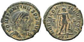 Constantine I, 307/310-337. Follis (bronze, 3.20 g, 20 mm), Treveri. IMP CONSTANTINVS AVG Laureate and curiassed bust right. Rev. MARTI CONSERVATORI /...