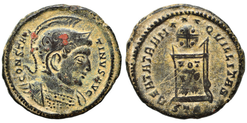 Constantine I, 307/310-337. Follis (bronze, 3.70 g, 20 mm), Treveri. CONSTANTINV...