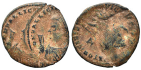 Licinius I, 308-324. Follis (bronze, 2.29 g, 20 mm). IMP LICINIVS P F AVG Laureate and cuirassed bust right. Rev. IOVI CONSERVATORI AVG [Jupiter stand...