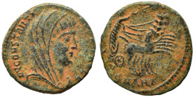 Divus Constantine I, died 337. Follis (bronze, 1.38 g, 14 mm), Antioch. DV CONSTANTINVS P T AVGG Veiled head of Divus Constantine I to right. Rev. Div...