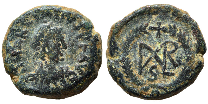 Marcian, 450-457. Nummus (bronze, 1.57 g, 11 mm), Uncertain mint. DN MARCIANVS P...