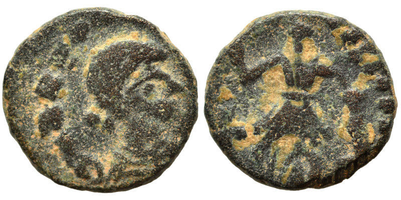 Barbaric imitation of Roman folles. Circa 4th century AD. Ae (bronze, 0.82 g, 9 ...