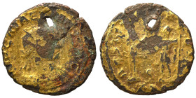 Barbaric Imitation of Roman coin. Circa late 3rd – early 4th cent. AD. Probably Germanic Tribes. Aureus Fourrée (gold plated bronze, 3.54 g, 22 mm). R...