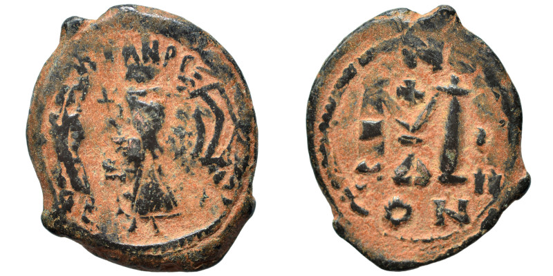 Heraclius, with Heraclius Constantine (?), 610-641. Follis (bronze, 3.86 g, 22 m...