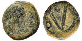 Odovacar, in the name of Zeno, 476-493. Ae (bronze, 0.87 g, 9 mm). Draped and diademed bust of Zeno to right. Rev. Monogram of Odovacar within wreath ...