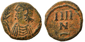 VANDALS. Municipal coinage of Carthage, circa 480-533. 4 Nummi (bronze, 0.92 g, 11 mm), circa 523-533. Diademed, draped and cuirassed imperial bust to...