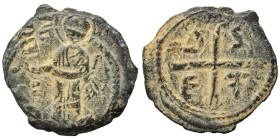 CRUSADERS. Principality of Antioch. Tancred, regent, 1101-1112. Follis (bronze, 3.05 g, 21 mm). St. Peter standing facing, raising his right hand in b...