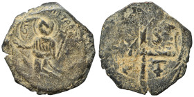 CRUSADERS. Principality of Antioch. Tancred, regent, 1101-1112. Follis (bronze, 3.96 g, 22 mm). St. Peter standing facing, raising his right hand in b...