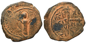 CRUSADERS. Principality of Antioch. Tancred, regent, 1101-1112. Follis (bronze, 2.95 g, 22 mm). St. Peter standing facing, raising his right hand in b...