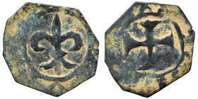 CRUSADERS. Principality of Antioch. Bohémond IV-V, 1233-1251. Pougeoise (bronze, 0.72 g, 14 mm). Fleur-de-lis. Rev. Cross pattee. Nearly very fine.