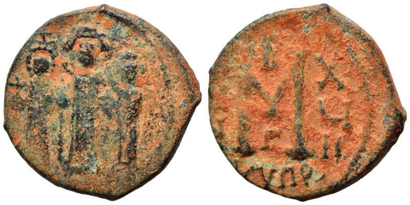 Arab-Byzantine. Circa 640-650. Imitating 'Cyprus follis of Heraclius", 610-641. ...