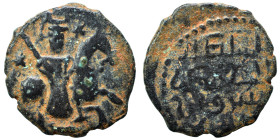 Rum (Anatolia). Seljuq of Rum. 12th century AD. Fals (bronze, 2.75 g, 19 mm). Horseman type. Nearly very fine.